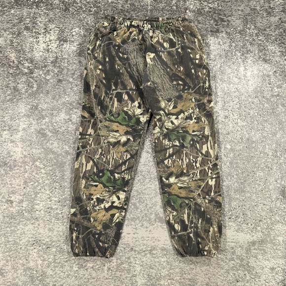 Vintage Jerzees Outdoors Pants Mens Large Camo Fleece Lined Hunting Jogger Y2K - Picture 1 of 3